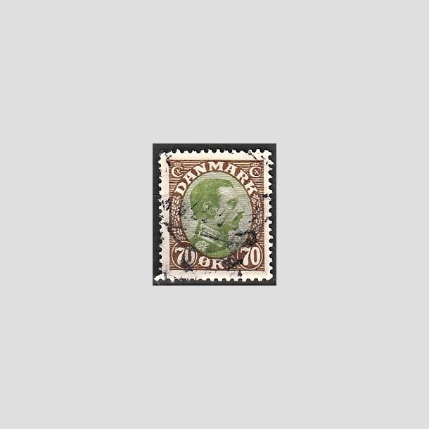 FRIMRKER DANMARK | 1918-20 - AFA 108 - Chr. X 70 re brun/grn - Stemplet