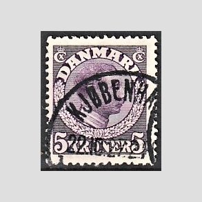 FRIMRKER DANMARK | 1918-20 - AFA 110 - Chr. X 5 Kr. violet - Stemplet