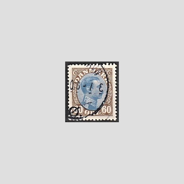 FRIMRKER DANMARK | 1918-20 - AFA 107 - Chr. X 60 re brun/bl - Stemplet