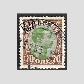 FRIMRKER DANMARK | 1918-20 - AFA 108 - Chr. X 70 re brun/grn - Stemplet