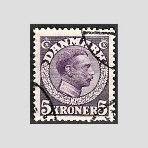 FRIMRKER DANMARK | 1918-20 - AFA 110 - Chr. X 5 Kr. violet - Stemplet