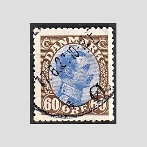FRIMRKER DANMARK | 1918-20 - AFA 107a - Chr. X 60 re brun/ultramarin - Stemplet