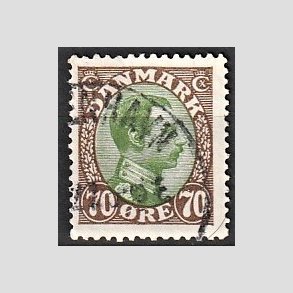 FRIMRKER DANMARK | 1918-20 - AFA 108 - Chr. X 70 re brun/grn - Stemplet