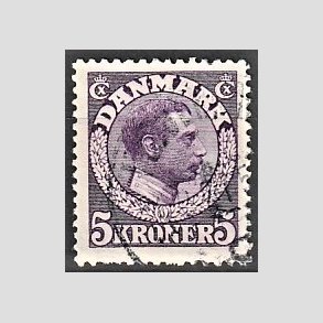 FRIMRKER DANMARK | 1918-20 - AFA 110 - Chr. X 5 Kr. violet - Stemplet