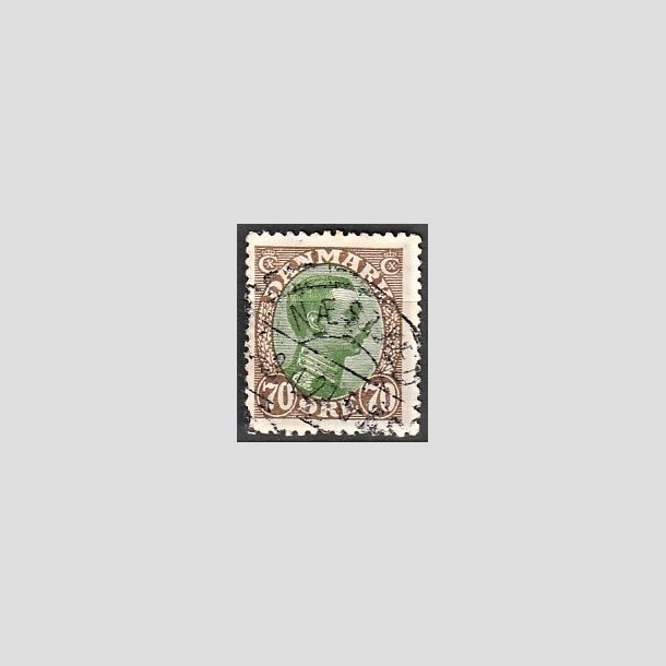 FRIMRKER DANMARK | 1918-20 - AFA 108 - Chr. X 70 re brun/grn - Stemplet