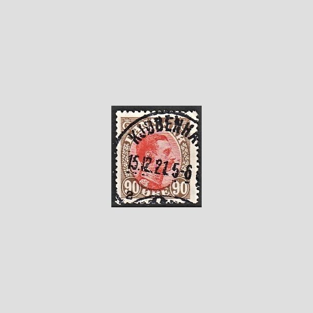 FRIMRKER DANMARK | 1918-20 - AFA 109 - Chr. X 90 re brun/rd - Stemplet