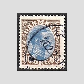 FRIMRKER DANMARK | 1918-20 - AFA 107 - Chr. X 60 re brun/bl - Stemplet