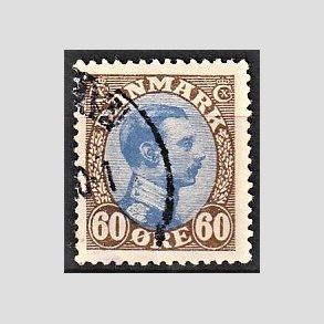 FRIMRKER DANMARK | 1918-20 - AFA 107a - Chr. X 60 re brun/ultramarin - Stemplet