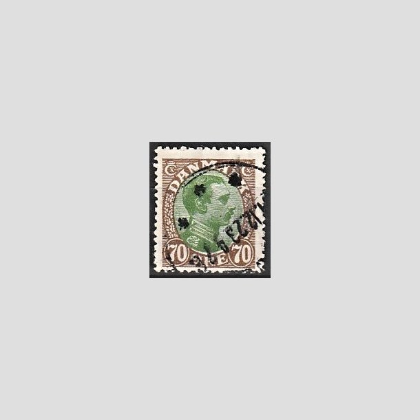 FRIMRKER DANMARK | 1918-20 - AFA 108 - Chr. X 70 re brun/grn - Stemplet