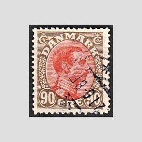 FRIMRKER DANMARK | 1918-20 - AFA 109 - Chr. X 90 re brun/rd - Stemplet