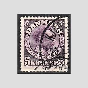 FRIMRKER DANMARK | 1918-20 - AFA 110 - Chr. X 5 Kr. violet - Stemplet