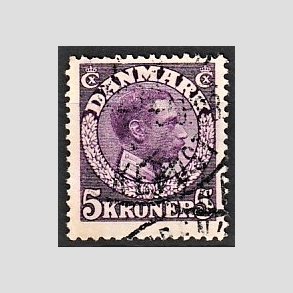 FRIMRKER DANMARK | 1918-20 - AFA 110a - Chr. X 5 Kr. rdviolet - Stemplet