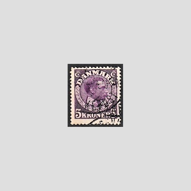 FRIMRKER DANMARK | 1918-20 - AFA 110a - Chr. X 5 Kr. rdviolet - Stemplet