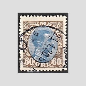 FRIMRKER DANMARK | 1918-20 - AFA 107 - Chr. X 60 re brun/bl - Stemplet