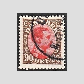 FRIMRKER DANMARK | 1918-20 - AFA 109 - Chr. X 90 re brun/rd - Stemplet