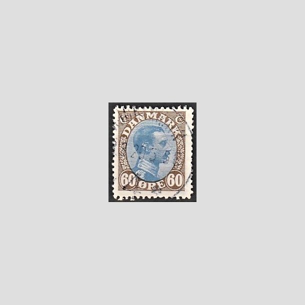 FRIMRKER DANMARK | 1918-20 - AFA 107 - Chr. X 60 re brun/bl - Stemplet
