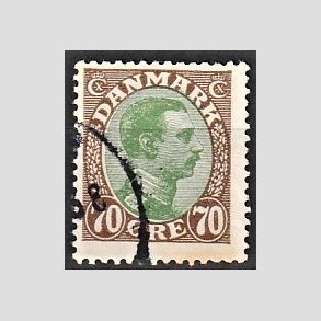 FRIMRKER DANMARK | 1918-20 - AFA 108 - Chr. X 70 re brun/grn - Stemplet