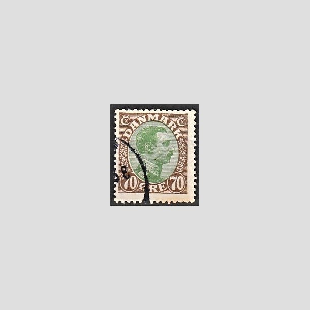 FRIMRKER DANMARK | 1918-20 - AFA 108 - Chr. X 70 re brun/grn - Stemplet