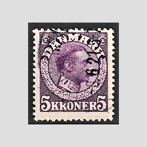 FRIMRKER DANMARK | 1918-20 - AFA 110a - Chr. X 5 Kr. rdviolet - Stemplet