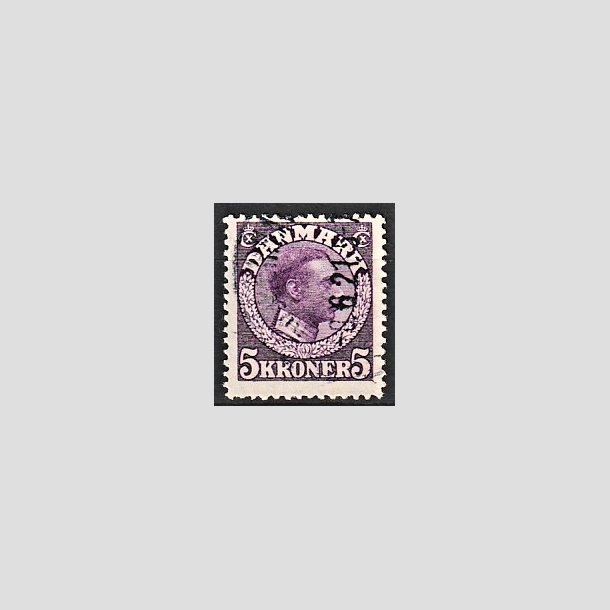 FRIMRKER DANMARK | 1918-20 - AFA 110a - Chr. X 5 Kr. rdviolet - Stemplet