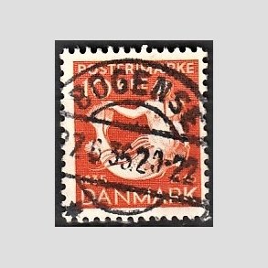 FRIM�RKER DANMARK | 1935 - AFA 225 - H. C. Andersen 10 �re orange - Pragt Stemplet