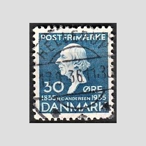 FRIM�RKER DANMARK | 1935 - AFA 228 - H. C. Andersen 30 �re bl� - Lux Stemplet Hellerup