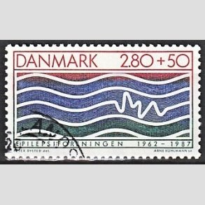FRIMRKER DANMARK | 1987 - AFA 890 - Dansk Epilepsiforening 25 r. - 2,80 Kr. + 50 re brunrd/bl/grn - Alm. god gennemsnitskvalitet - Stemplet (Photo eksempel)