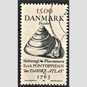FRIMRKER DANMARK | 1998 - AFA 1194 - Fossiler - 15,00 Kr. Slidsnegl - Alm. god gennemsnitskvalitet - Stemplet (Photo eksempel)