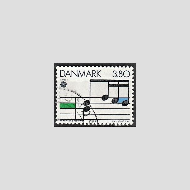 FRIMRKER DANMARK | 1985 - AFA 830 - Europamrker "Musik" - 3,80 Kr. flerfarvet - Alm. god gennemsnitskvalitet - Stemplet (Photo eksempel)