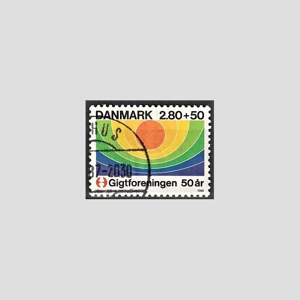 FRIMRKER DANMARK | 1986 - AFA 855 - Gigtforeningens 50 rs jubilum - 2,80 Kr. + 50 re flerfarvet - Alm. god gennemsnitskvalitet - Stemplet (Photo eksempel)