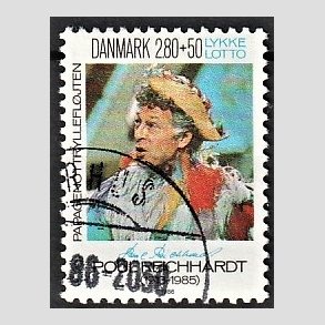 FRIMRKER DANMARK | 1986 - AFA 851 - Poul Richardt - Mindefrimrke - 2,80 Kr. + 50 re flerfarvet - Alm. god gennemsnitskvalitet - Stemplet (Photo eksempel)