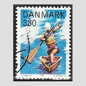 FRIMRKER DANMARK | 1985 - AFA 837 - Sport - 3,80 Kr. flerfarvet - Alm. god gennemsnitskvalitet - Stemplet (Photo eksempel)