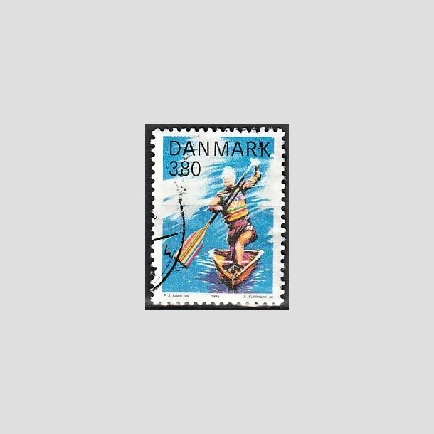 FRIMRKER DANMARK | 1985 - AFA 837 - Sport - 3,80 Kr. flerfarvet - Alm. god gennemsnitskvalitet - Stemplet (Photo eksempel)
