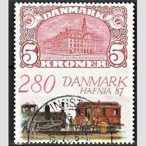 FRIMRKER DANMARK | 1987 - AFA 888 - Hafnia 87 - 2,80 Kr. flerfarvet - Alm. god gennemsnitskvalitet - Stemplet (Photo eksempel)