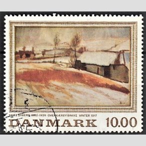 FRIMRKER DANMARK | 1988 - AFA 922 - Maleriserie 2. - 10,00 Kr. Fritz Syberg - Alm. god gennemsnitskvalitet - Stemplet (Photo eksempel)