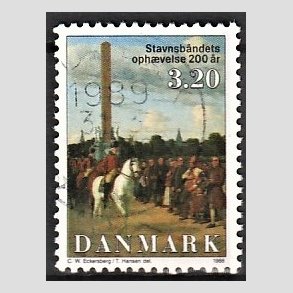 FRIMRKER DANMARK | 1988 - AFA 910 - Stavnsbndets ophvelse 200 r. - 3,20 Kr. flerfarvet - Alm. god gennemsnitskvalitet - Stemplet (Photo eksempel)