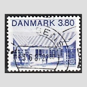 FRIMRKER DANMARK | 1987 - AFA 883 - Europamrker, arkitektur - 3,80 Kr. bl - Alm. god gennemsnitskvalitet - Stemplet (Photo eksempel)