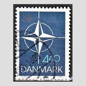 FRIMRKER DANMARK | 1989 - AFA 934 - 40-ret for Danmark i NATO - 4,40 Kr. flerfarvet - Alm. god gennemsnitskvalitet - Stemplet (Photo eksempel)