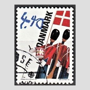 FRIMRKER DANMARK | 1989 - AFA 939 - Legetj/Spil for brn - 4,40 Kr. flerfarvet - Alm. god gennemsnitskvalitet - Stemplet (Photo eksempel)