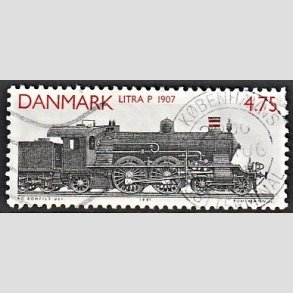 FRIMRKER DANMARK | 1991 - AFA 0988 - Lokomotiver - 4,75 Kr. rd/sort - Alm. god gennemsnitskvalitet - Stemplet (Photo eksempel)