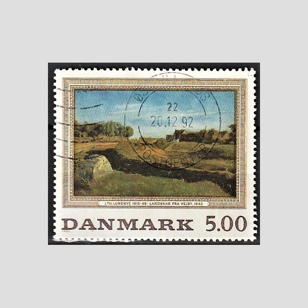 FRIMRKER DANMARK | 1992 - AFA 1032 - Maleriserie 5. - 5,00 Kr. J. Th. Lundbye - Alm. god gennemsnitskvalitet - Stemplet (Photo eksempel)