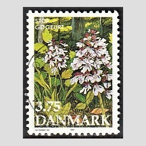 FRIMRKER DANMARK | 1990 - AFA 972 - Dansk flora - 3,75 Kr. flerfarvet - Alm. god gennemsnitskvalitet - Stemplet (Photo eksempel)