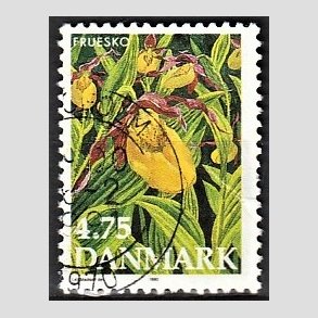 FRIMRKER DANMARK | 1990 - AFA 973 - Dansk flora - 4,75 Kr. flerfarvet - Alm. god gennemsnitskvalitet - Stemplet (Photo eksempel)