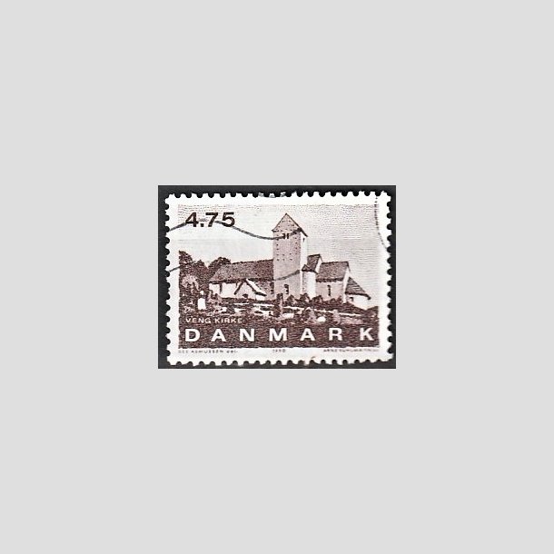 FRIMRKER DANMARK | 1990 - AFA 975 - Jyske landsbykirker - 4,75 Kr. brun - Alm. god gennemsnitskvalitet - Stemplet (Photo eksempel)