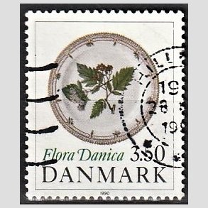 FRIMRKER DANMARK | 1990 - AFA 969 - Flora Danica 200 r - 3,50 Kr. flerfarvet - Alm. god gennemsnitskvalitet - Stemplet (Photo eksempel)