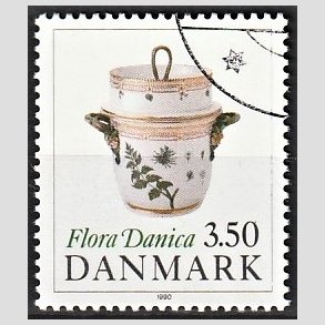 FRIMRKER DANMARK | 1990 - AFA 968 - Flora Danica 200 r - 3,50 Kr. flerfarvet - Alm. god gennemsnitskvalitet - Stemplet (Photo eksempel)