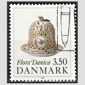 FRIMRKER DANMARK | 1990 - AFA 966 - Flora Danica 200 r - 3,50 Kr. flerfarvet - Alm. god gennemsnitskvalitet - Stemplet (Photo eksempel)