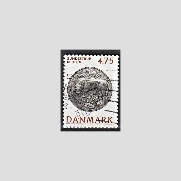 FRIMRKER DANMARK | 1992 - AFA 1009 - Nationalmuseets samlinger - 4,75 Kr. rd/sort - Alm. god gennemsnitskvalitet - Stemplet (Photo eksempel)