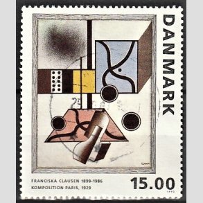 FRIMRKER DANMARK | 1993 - AFA 1058 - Maleriserie 6. - 15,00 Kr. Franciska Clausen - Alm. god gennemsnitskvalitet - Stemplet (Photo eksempel)