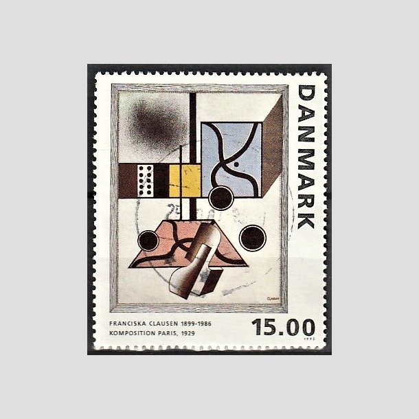 FRIMRKER DANMARK | 1993 - AFA 1058 - Maleriserie 6. - 15,00 Kr. Franciska Clausen - Alm. god gennemsnitskvalitet - Stemplet (Photo eksempel)